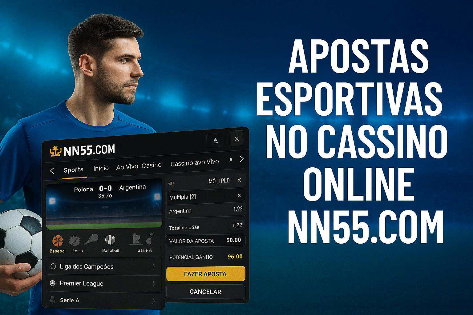 Apostas esportivas no cassino online NN55.COM